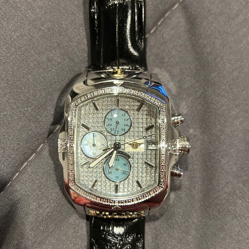 Luxurman Bvllion Mens Silver Watch